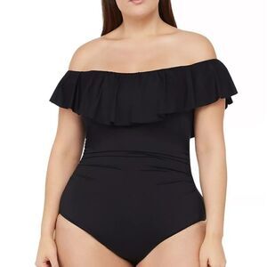 La Blanca Plus Size Island Goddess OfftheShoulder One-Piece Swimsuit
Women's 18W